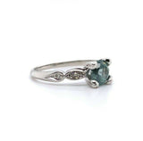 Platinum .92ct Teal Montana Genuine Natural Sapphire Ring (#J5571)