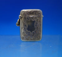 Smith and Bartlam English Estate Sterling Silver Match Safe Vermeil Ivy #6842-2