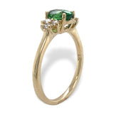 14k Gold 1.11ct Tsavorite Green Genuine Garnet and .14ct Diamond Ring (#J7114)