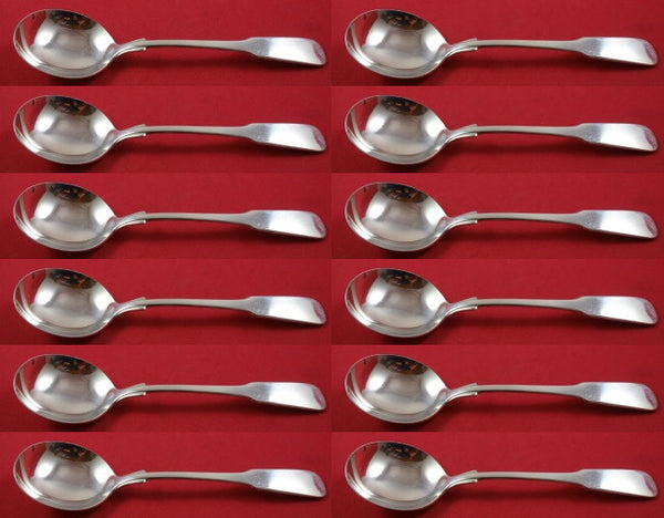 Old English Tipt By Gorham Sterling Silver Cream Soup Spoon 6 1/4" Set 12 pcs