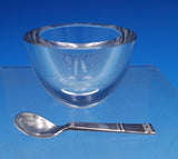 Cardinal by Grann and Laglye Crystal Salt Dip w/Sterling Silver Salt Spoon #7130