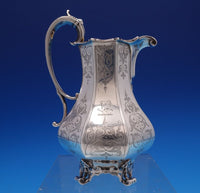 Edward John and Barnard English Victorian Sterling Tea Set 4pc w/Bird (#7677)