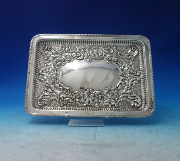 Joseph Gloster English Victorian Sterling Silver Tray Rectangular Chased #6289