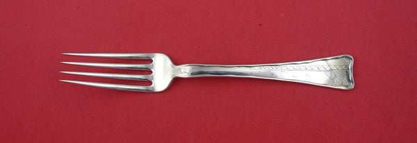 Lap Over Edge Hand Engraved By Tiffany Sterling Dinner Fork Chinese man 8"