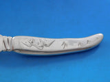 Lap Over Edge Acid Etched Tiffany Sterling Silver Fish Knife Two Turtles 7 7/8"