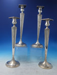 Wreath Design by N.S. Co Sterling Silver Candlesticks Set of 4 Vintage (#6142)