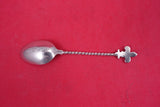 Shiebler Sterling Silver Demitasse Spoon w/ fleur de lis & twist handle  4 1/4"