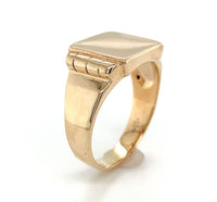 10k Yellow Gold Men's Signet Ring Square Center Not Engraved Size 11 (#J6343)
