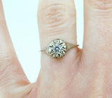 Art Deco 14k White Gold Genuine Natural Diamond Filigree Ring .13ct (#J809)