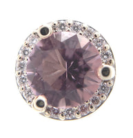 14k White Gold Genuine Natural Morganite and Diamond Halo Stud Earrings (#J6377)