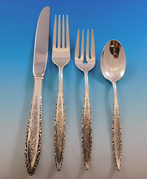 Floral Lace by Lunt Sterling Silver Flatware Set for 8 Service 41 pieces