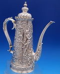 Tiffany & Co. Sterling Silver Demitasse Pot Women Cherubs  Roses Bird (#8411)
