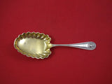 Bead by Whiting Sterling Silver Berry Spoon Gold Washed Fluted 7 3/4"