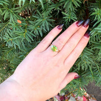 10k Yellow Gold 2.79ct Genuine Natural Peridot and Diamond Ring (#J6409)