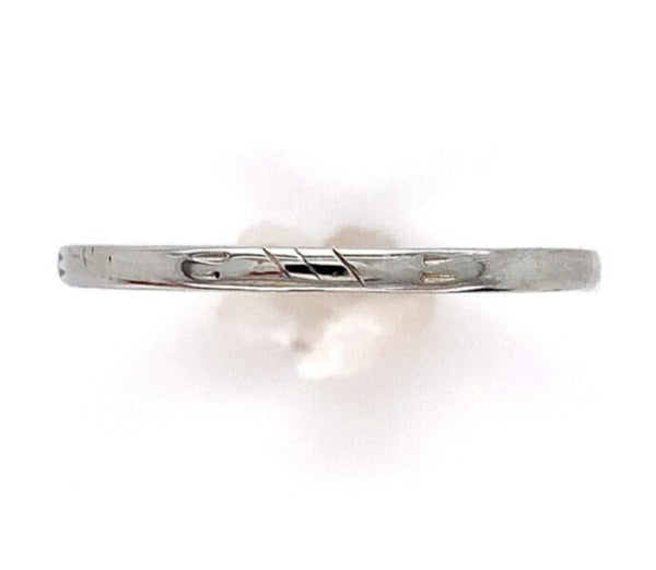 10k White Gold Thin Narrow Wedding Band Size 5 Jewelry (#J6360)