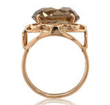 18k and 14k Rose Gold Handwrought Genuine Natural Smoky Quartz Ring (#J6605)