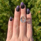 Vintage 14k Yellow Gold Ring with Genuine Natural Rock Crystal Quartz 6 (#J7094)