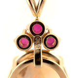 14k Gold Oval 13.89 Carat Australian Genuine Natural Opal Pendant Rubies #J6715