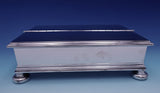 Garrard and Co English Sterling Silver Wood Cigar Box Hinged w/Handles (#8935)