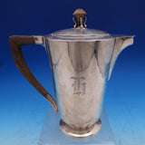 International Sterling Silver Tea Set 6pc with Teak Handles Modernism (#0482)
