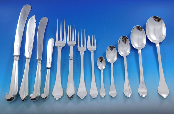 Trifid by Crichton English Sterling Silver Flatware Set Dinner 154 pieces