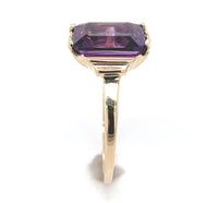 10k Yellow Gold Vintage 3.20 Carat Genuine Natural Amethyst Ring (#J6549)