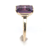10k Yellow Gold Vintage 3.20 Carat Genuine Natural Amethyst Ring (#J6549)