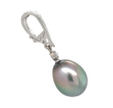 14k Gold Large 14.2mm Black Tahitian Pearl Enhancer Pendant Peacock Color #J7030