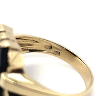 14k Yellow Gold Men's Genuine Natural Black Onyx Ring Jewelry (#J5687)
