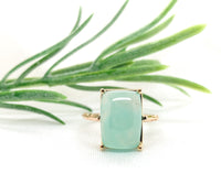 10k Yellow Gold 6.95 Carat Genuine Natural Aquaprase Ring Size 8.75 (#J7213)