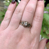 10k Yellow Gold Victorian Men's Wedding Band Ring w/ Diamond Size 10.75 (#J6285)
