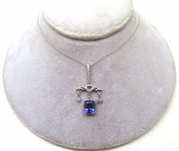 14k Gold Chandelier 2.30ct Genuine Natural Tanzanite Pendant w/Diamonds (#J3757)
