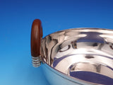 Modernist Silverplate Bowl Rounded Wood Handles by Plata Lappas Argentina #9220