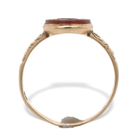 10k Rosey Yellow Gold Genuine Natural Carnelian Stone Warrior Cameo Ring #J7274