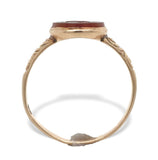 10k Rosey Yellow Gold Genuine Natural Carnelian Stone Warrior Cameo Ring #J7274