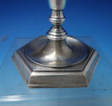 Danish Sterling Silver Candlestick Pair Colonial Style 5 3/4" x 4" c1950 (#5809)