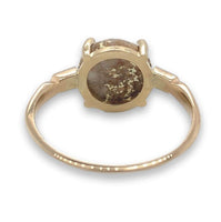 14k Gold Ring with Sierra Nevada 4.2ct Genuine Natural Gold Vein Quartz (#J6991)