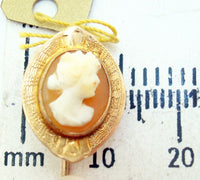 10k Gold Shell Genuine Natural Cameo Stick Pin Jewelry (#J2667)