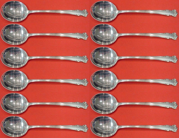 English Shell by Lunt Sterling Silver Cream Soup Spoon Set 12 pieces 6 1/4"