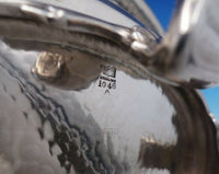 Acid Etched by Whiting Sterling Silver Bowl with Dolphin Feet #1046 (#6444)