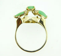 14k Yellow Gold Jade and Diamond Ring (#J4388)