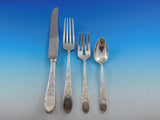 Colonial Engraved by Gorham Sterling Silver Flatware Set Service Rare 36 pcs