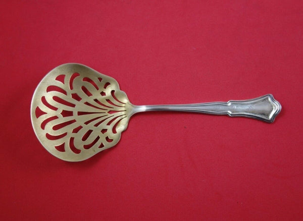 Alden by Blackinton Sterling Silver Tomato Server Pierced Gold Washed 7 1/4"
