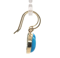 14k Gold 7.18 Carat TW Ithaca Peak Blue Genuine Turquoise Drop Earrings (#J7139)