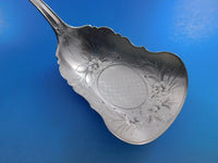 Dew Drop by Shiebler Sterling Silver Cracker Scoop BC Flowers in scoop 9 1/2"