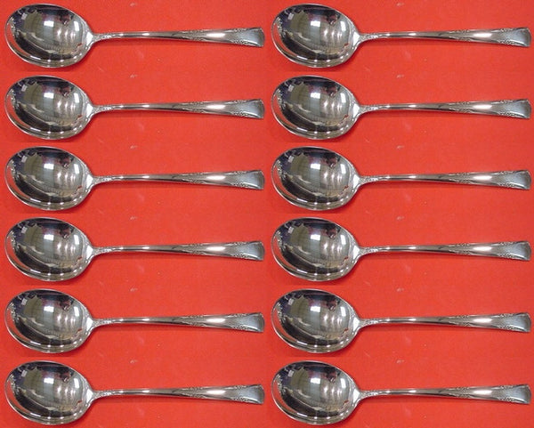 Greenbrier by Gorham Sterling Silver Cream Soup Spoon Set 12 pieces 6 1/4"