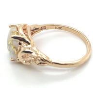10k Yellow Gold 3.16ct Genuine Natural Gold Vein Quartz Ring Size 9.25 (#J6937)