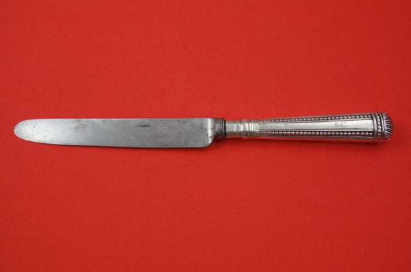 English Georgian Sterling Silver Dessert Knife by WS w/ beaded handle 8 1/2"