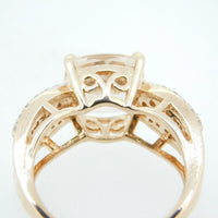 10k Gold 2.85ct Genuine Natural Morganite Ring w/ White and Pink Diamonds #J4399