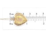 10k Yellow Gold Locket with Rose Gold Flowers and Bow w/ 14k Gold Chain (#J6673)